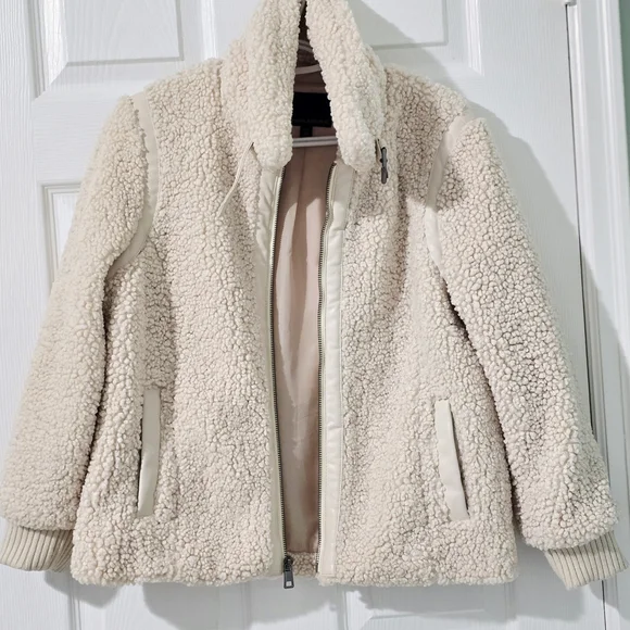 Banana Republic Women's Petite Sherpa Bomber Jacket Size M - Picture 2 of 14